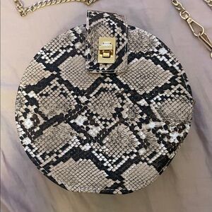 Round Snakeskin Pattern Crossbody Bag